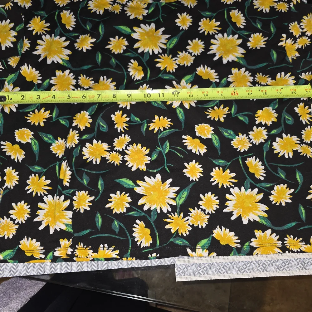 Zara Black Floral Top with Yellow and Green Accents - Picture 4 of 6